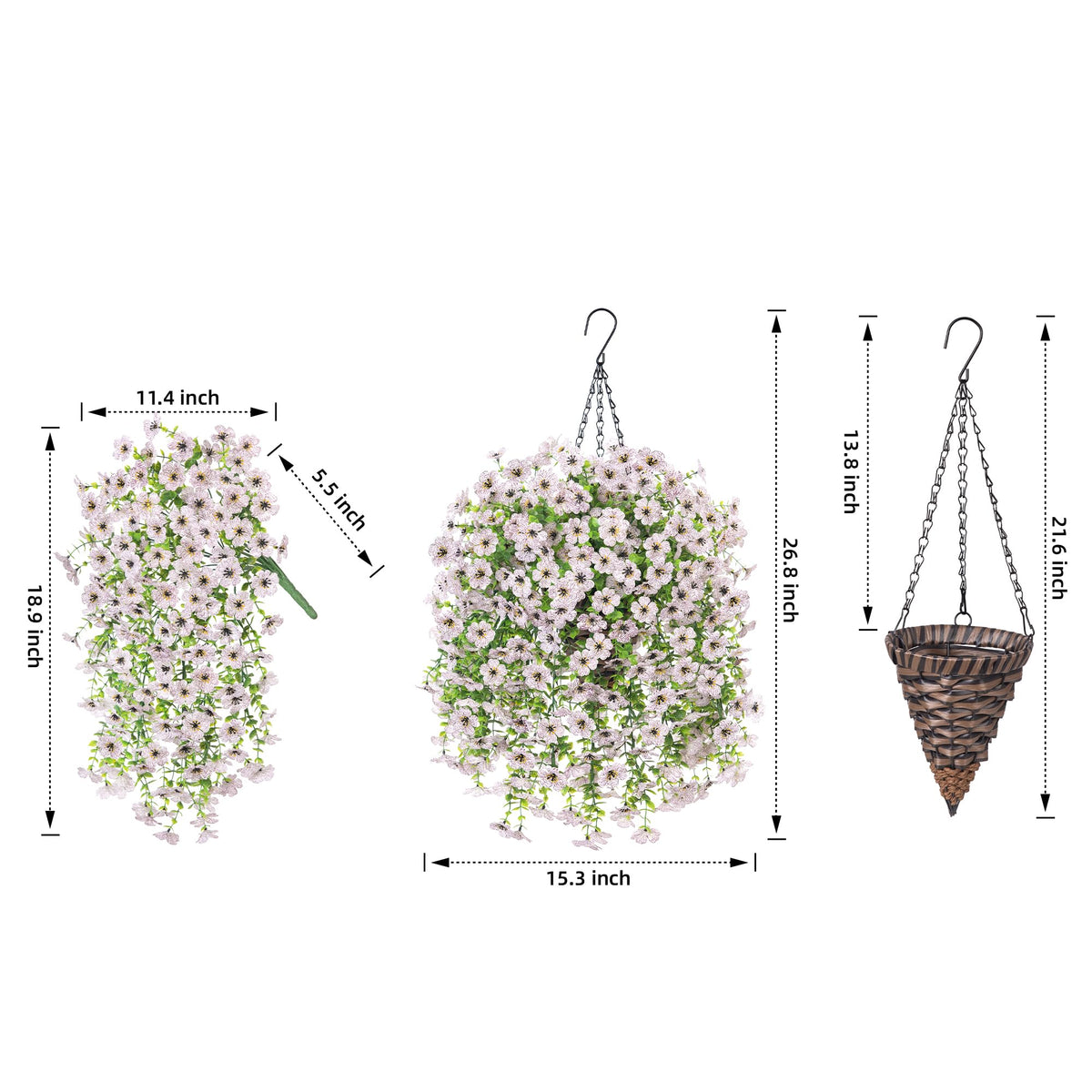 HyeFlora daisies basket outdoors, simple setup for balcony decoration.
