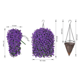 HyeFlora artificial orchid branches arranged in a basket for patio decoration.