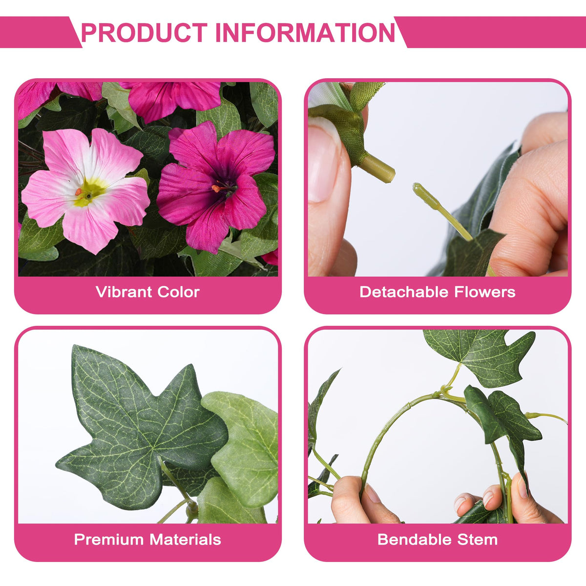 HyeFlora petunias leaves detail with eucalyptus accent for mixed textures
