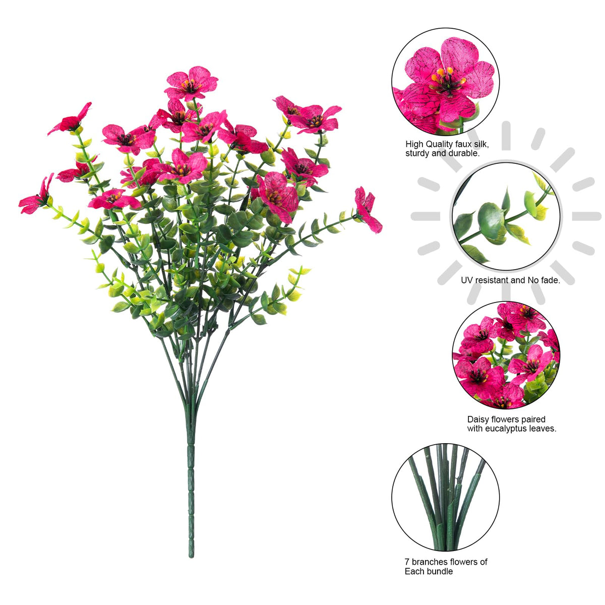Hyeflora artificial daisy plant for outdoor decorative use