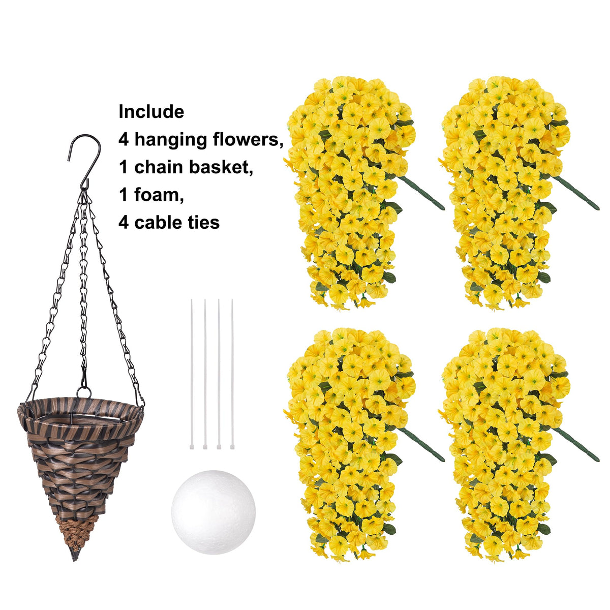 Hyeflora assembly image shows easy five-minute setup for outdoor planters.