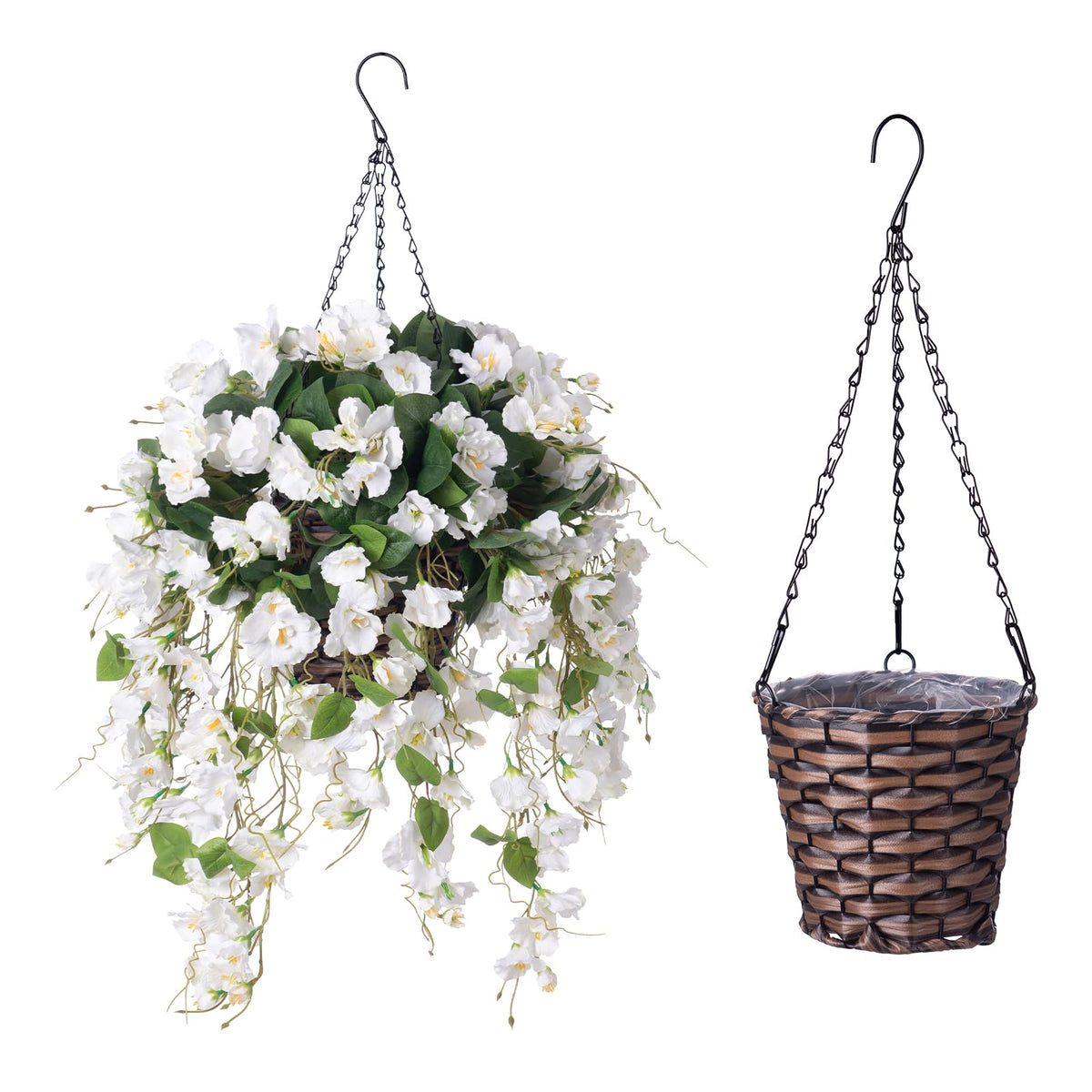 HyeFlora basket in use on porch for vibrant ambiance.