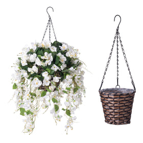 HyeFlora basket in use on porch for vibrant ambiance.