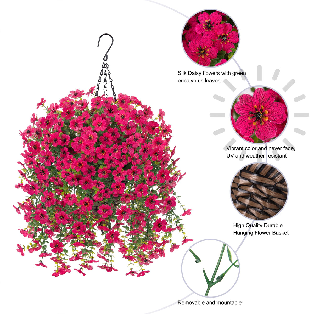 HyeFlora metal frame with rust-resistant coating for durable outdoor decor.