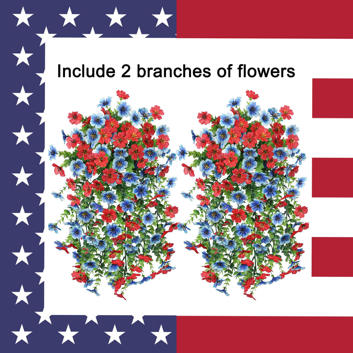 HyeFlora blue faux flowers outdoor hanging add coastal charm and easy maintenance