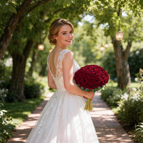 HyeFlora burgundy long-stem roses for centerpieces and DIY arrangements