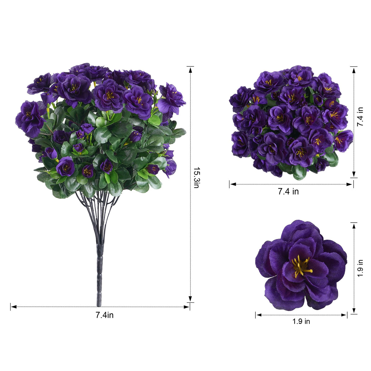 Hyeflora camellia outdoor dark purple close-up shows lifelike silk petals.