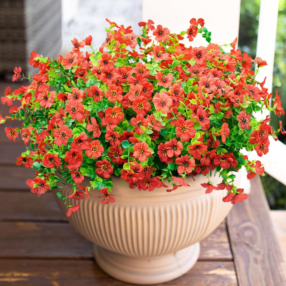 HyeFlora daisy with eucalyptus bundles for year-round outdoor decor