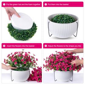 HyeFlora dimensions 15x15x19 inches hanging planter shows scale