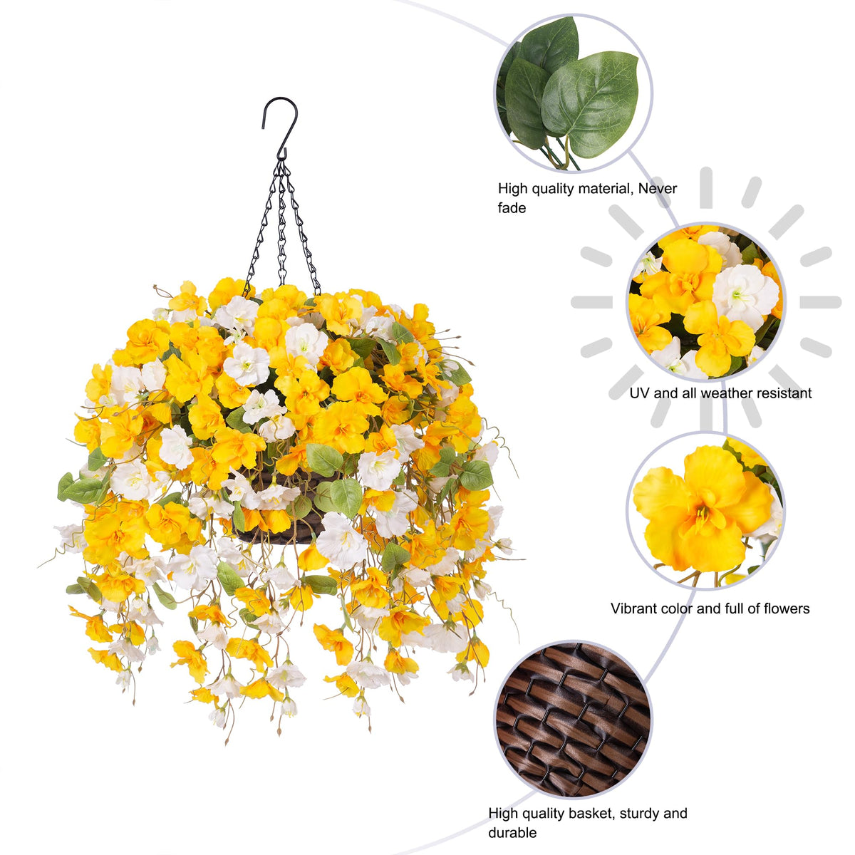 HyeFlora hanging plants offer quick five‑minute assembly.