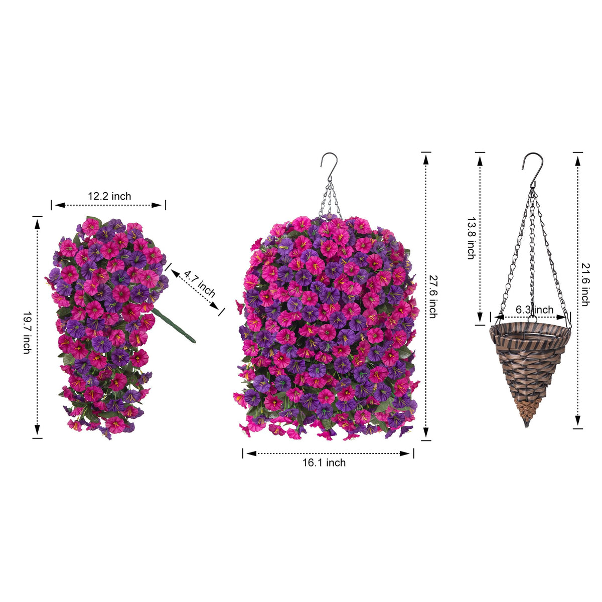 Hyeflora faux morning glory flowers with realistic look and low maintenance.
