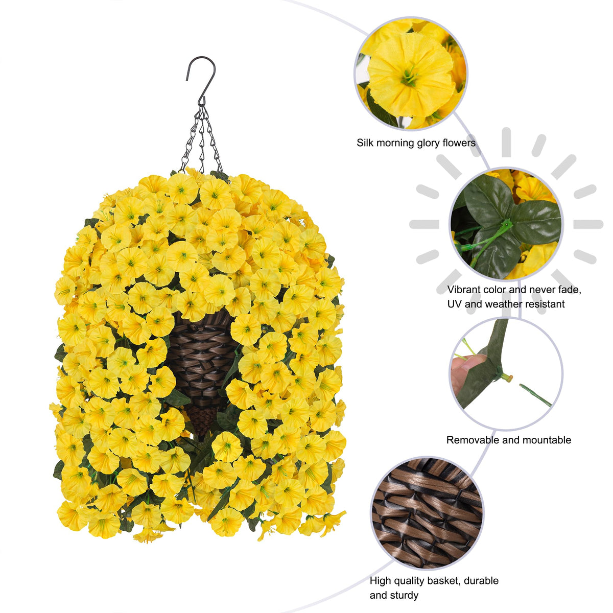 Hyeflora faux silk flowers branch detail highlights realistic texture for year-round decor.