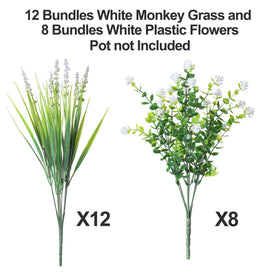 HyeFlora garden setup with lifelike monkey grass and flowers