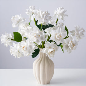 HyeFlora gardenia bouquet with 16 silk stems for enduring home decor