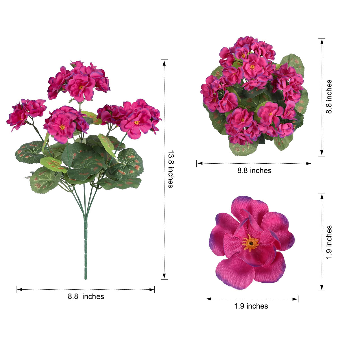 HyeFlora UV-resistant geraniums endure sun and rain without fading.