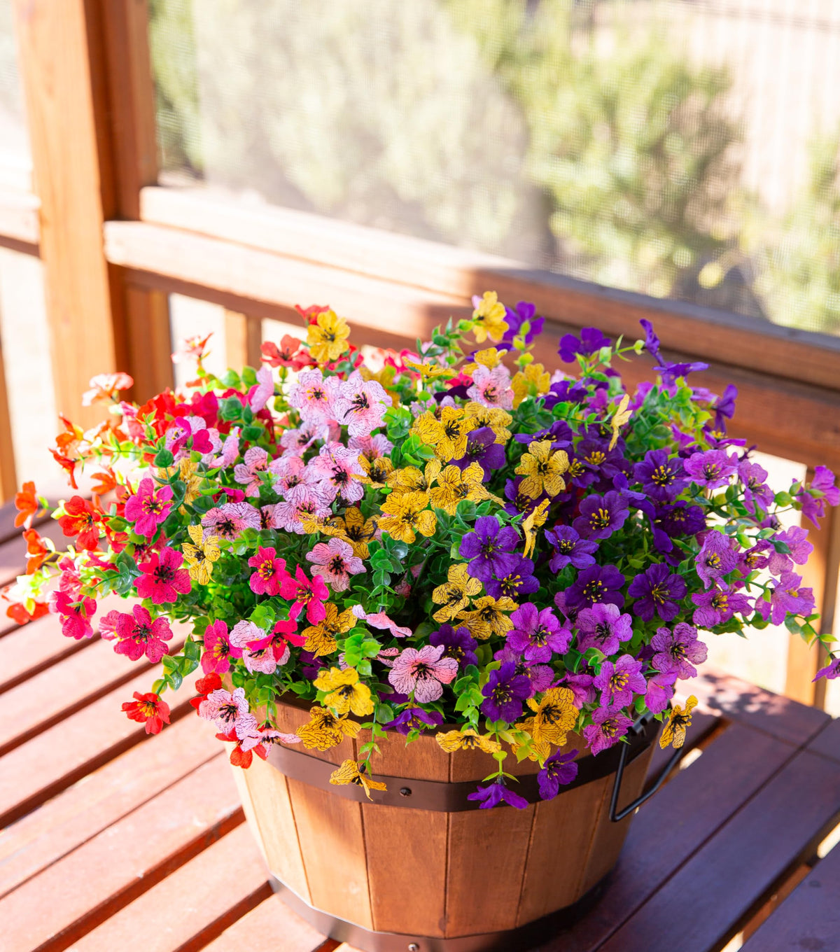 HyeFlora greenery bundles create a lush low-maintenance window box display.
