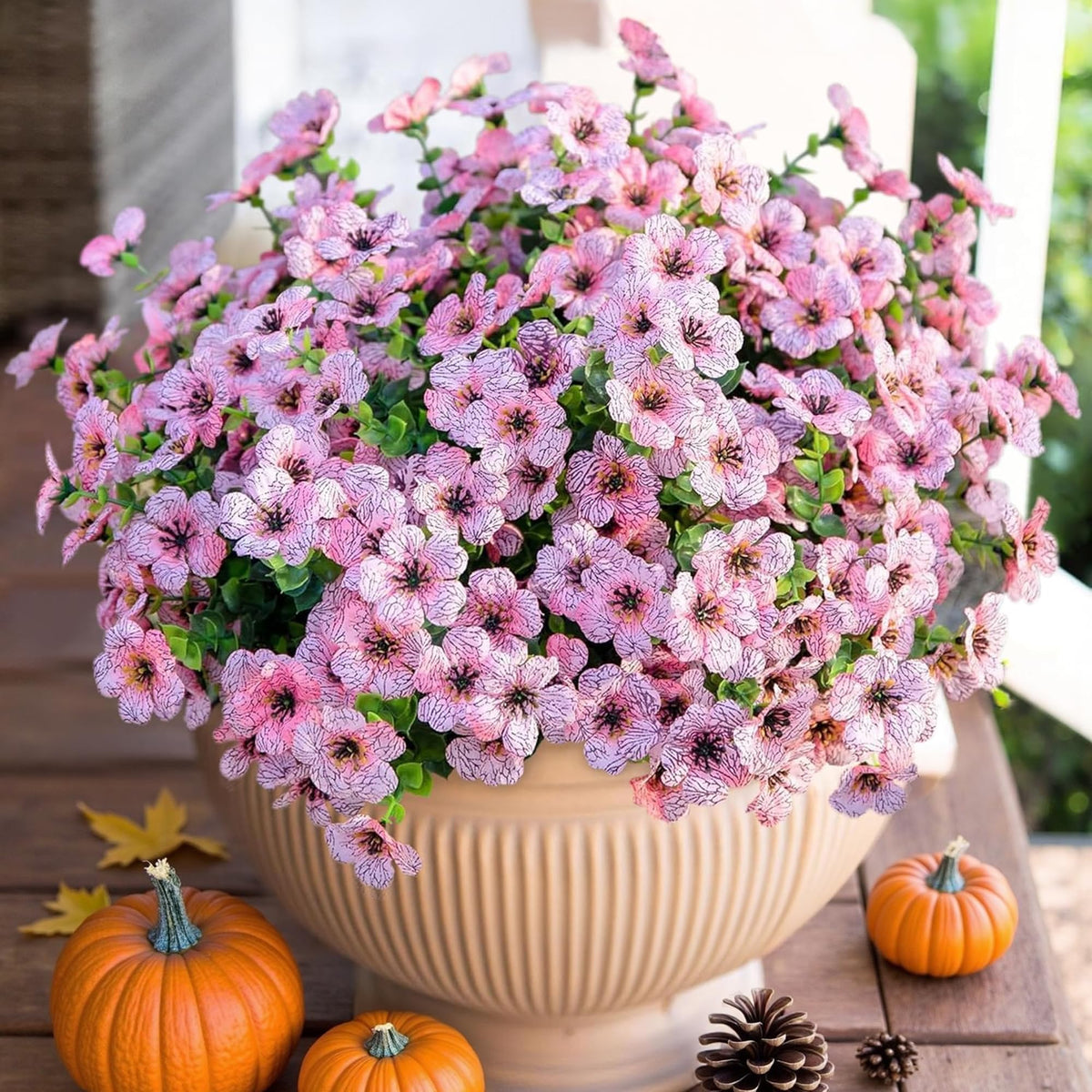 HyeFlora porch and patio decor with vivid pink flowers.