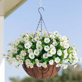 HyeFlora hanging basket with quick 5-minute assembly for outdoor display.