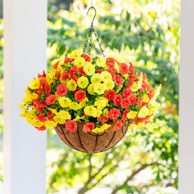 HyeFlora hanging basket foam and green hat accent for quick setup.