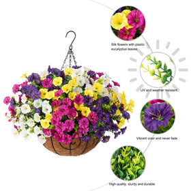 HyeFlora hanging basket offers low maintenance beauty for outdoors.