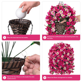 HyeFlora hanging basket with chain showcases sturdy setup for easy installation