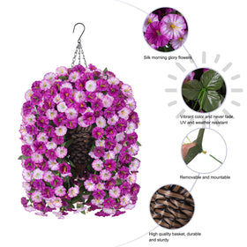 HyeFlora hanging basket with metal chains adds durable porch charm.
