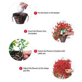 HyeFlora hanging basket assembles quickly for instant charm