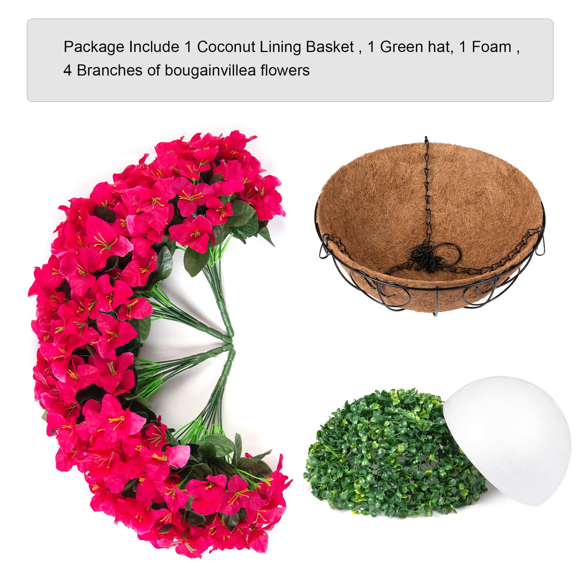 HyeFlora hanging chain and coconut liner basket setup
