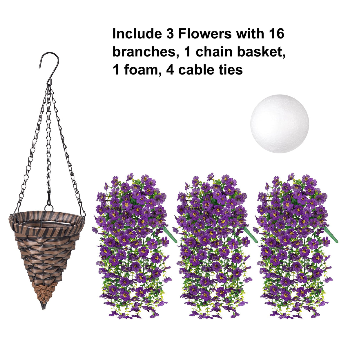 HyeFlora hemispherical foam and basket offer stable, airy display.