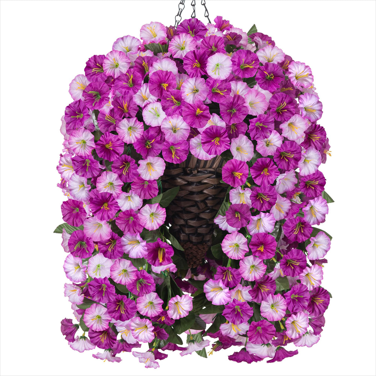 HyeFlora lifelike greenery in a cone basket creates instant indoor-outdoor appeal.