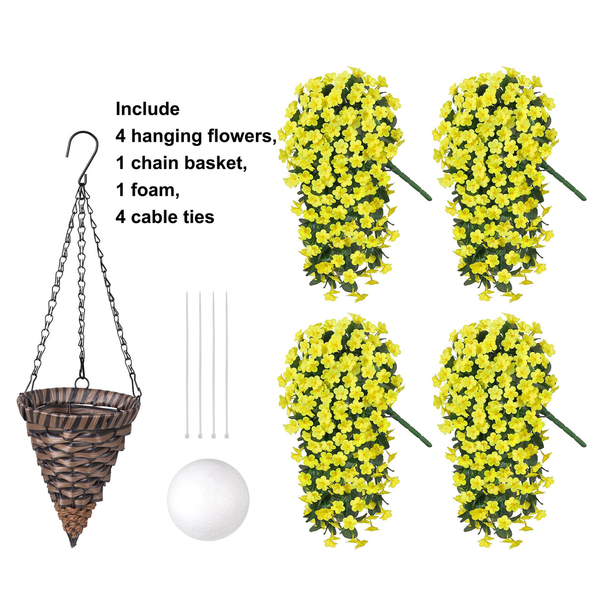 HyeFlora metal chain hanging kit enables quick setup.