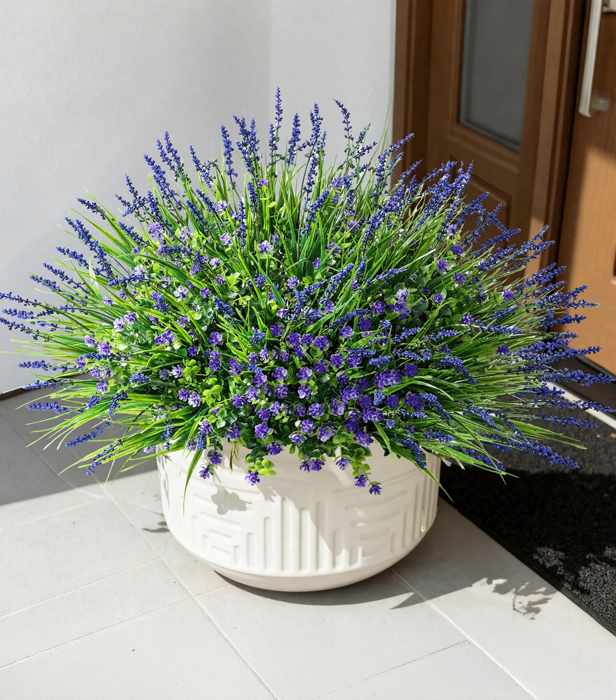 HyeFlora monkey grass faux plant adds lush texture to porches and window boxes.