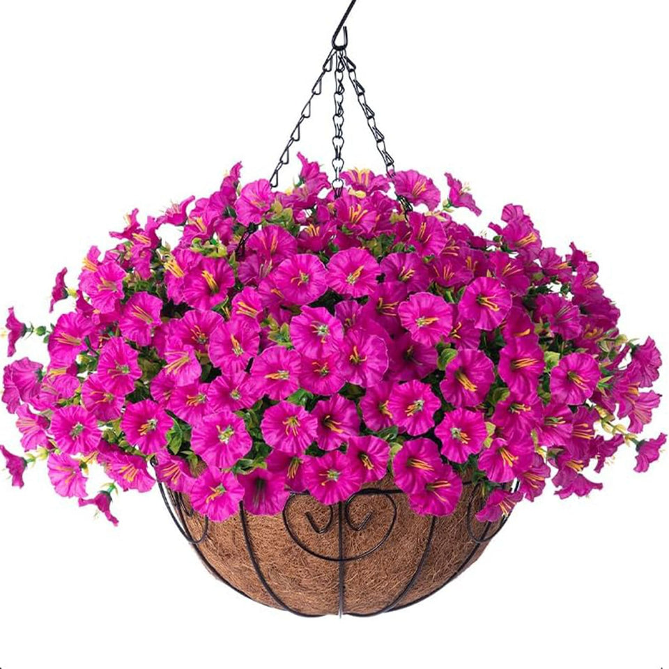 HyeFlora Morning Glory hanging basket assembly shows quick, DIY setup for outdoor decor