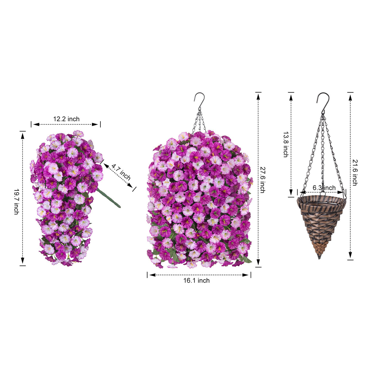 HyeFlora orchid branches in the basket provide a realistic, maintenance-free focal point.