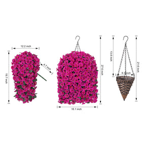 HyeFlora orchid branches in a cone basket bring year-round outdoor elegance