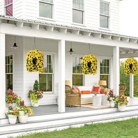 Hyeflora outdoor decor hanging flower basket ready for balcony or garden.