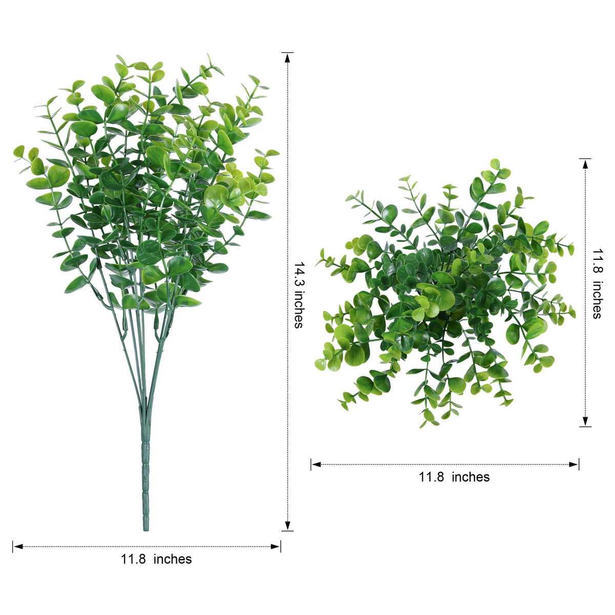 HyeFlora outdoor fake plants eucalyptus bundle for planters