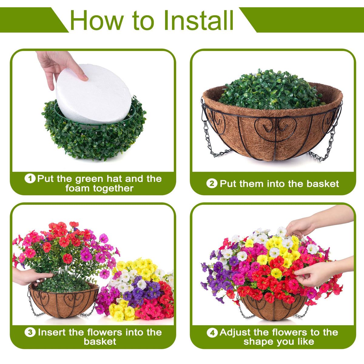 HyeFlora hanging baskets are ideal for weddings and events.