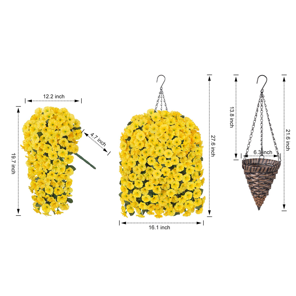 Hyeflora outdoor hanging planter on porch, weather-ready and maintenance-free.