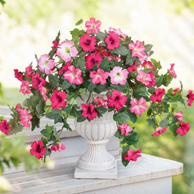 HyeFlora outdoor petunias 2-pack pink silk blooms for vibrant porch planters