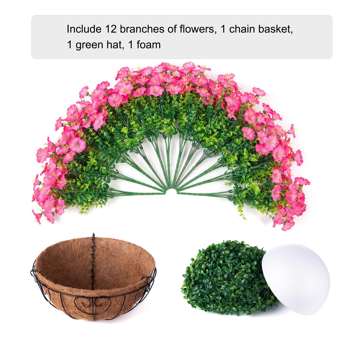 Outdoor porch balcony decor with HyeFlora hanging flowers