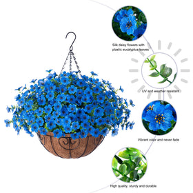HyeFlora blue hanging display elevating porch, patio, or garden