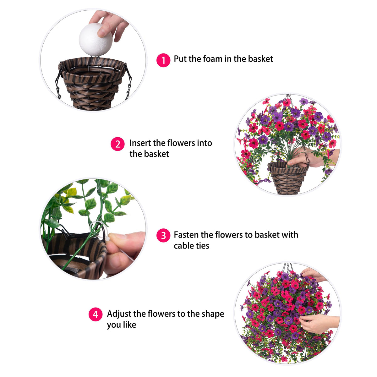 HyeFlora compact pot and chain fit easy mounting