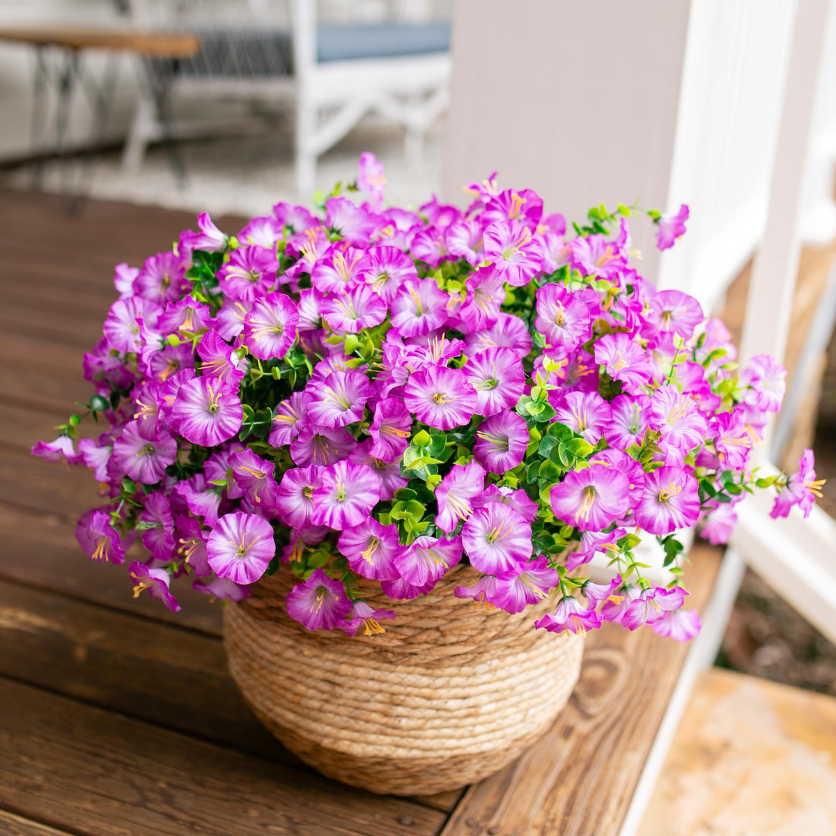 HyeFlora realistic faux flowers close-up showing vibrant purple petals