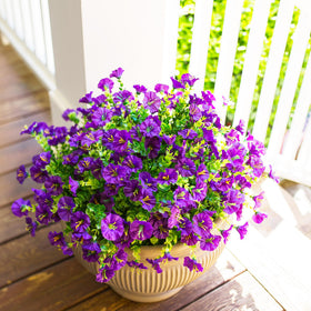HyeFlora realistic purple morning glory with eucalyptus leaves for outdoor use
