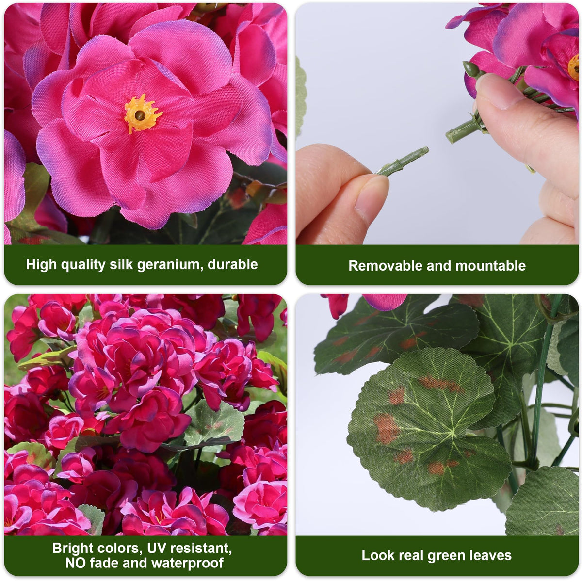 HyeFlora waterproof geraniums stay vivid in sun or rain.