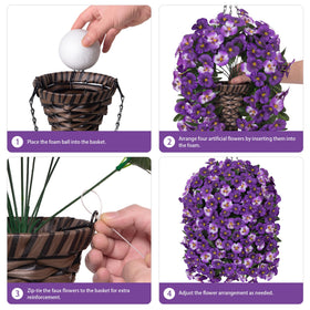 HyeFlora silk pansy flowers UV resistant for year-round outdoor decoration