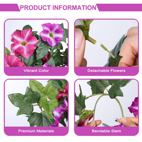 HyeFlora silk petunia flowers detail reveals lifelike petals for realistic arrangements.