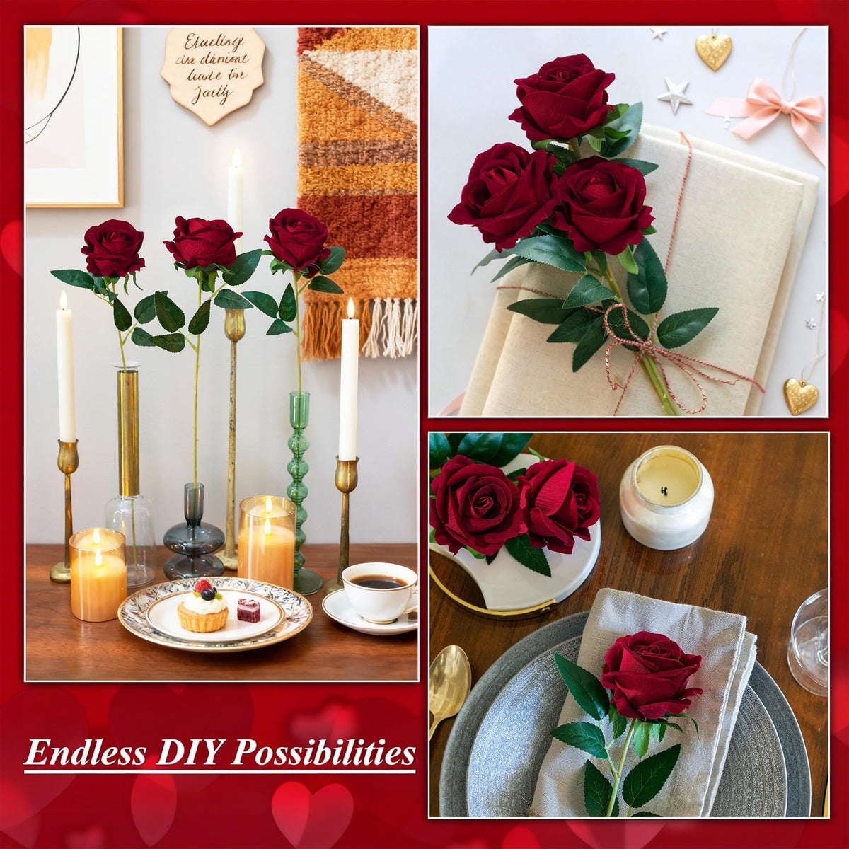 HyeFlora silk velvet petals create realistic roses without wilting
