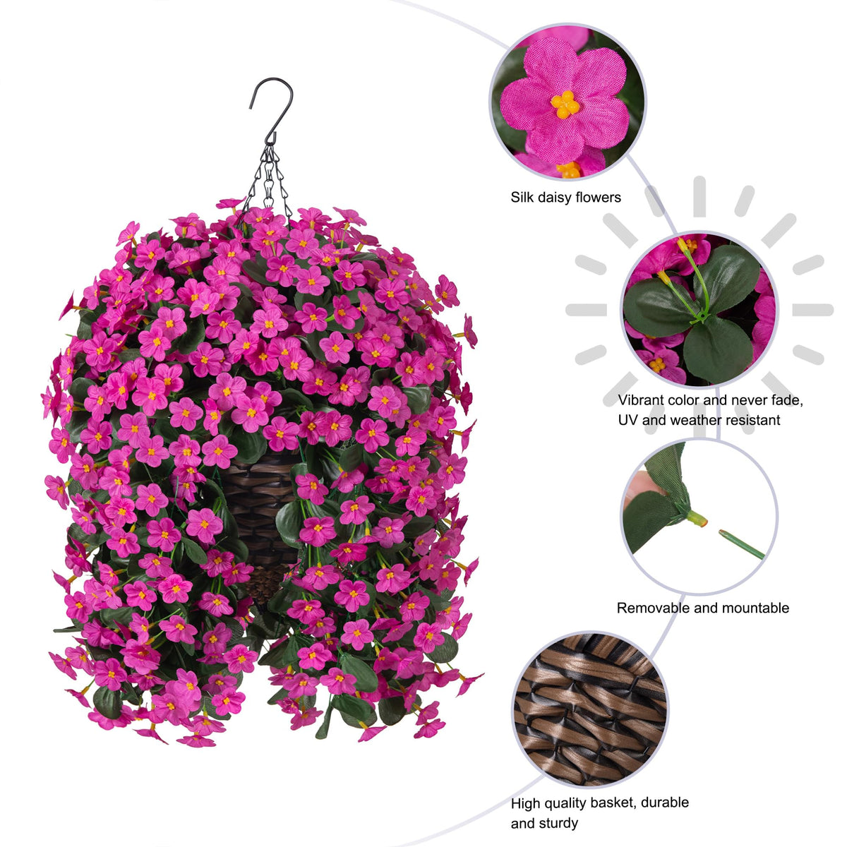 HyeFlora trailing orchid branches create a lush outdoor focal point.